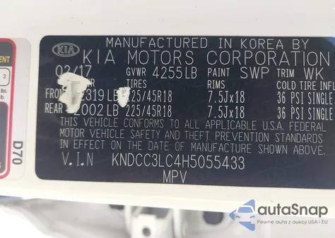 2017 Kia Niro Ex from USA, damaged, VIN KNDCC3LC4H5055433
